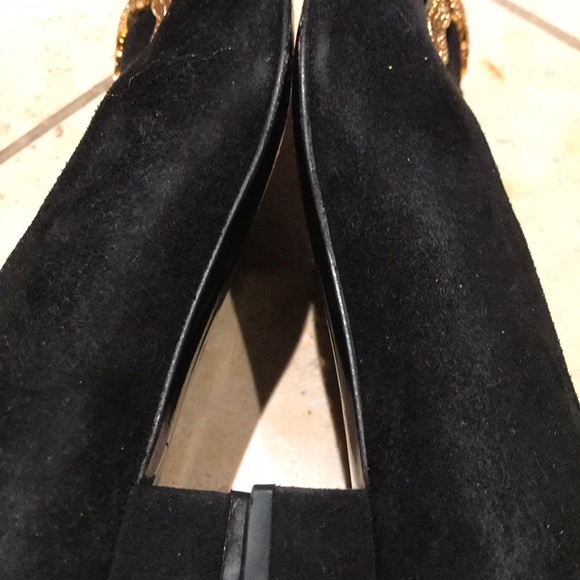 Bruno Magali suede black flats golden buckles - Picture 8 of 13